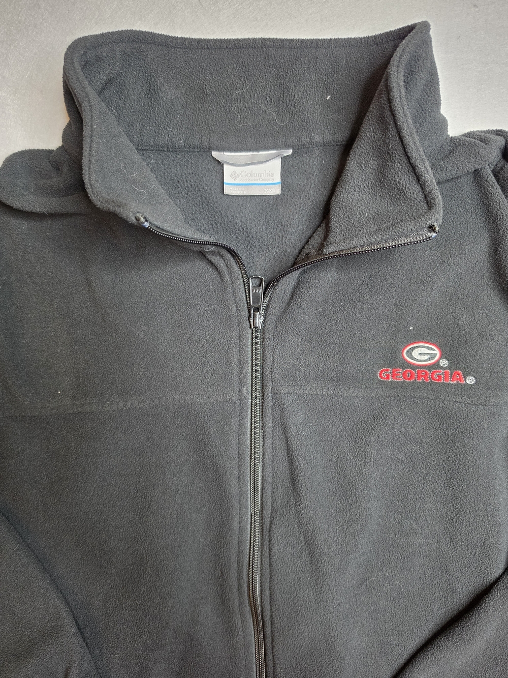 Columbia Black Full-Zip Fleece Jacket with Georgia Embroidery UGA XXL